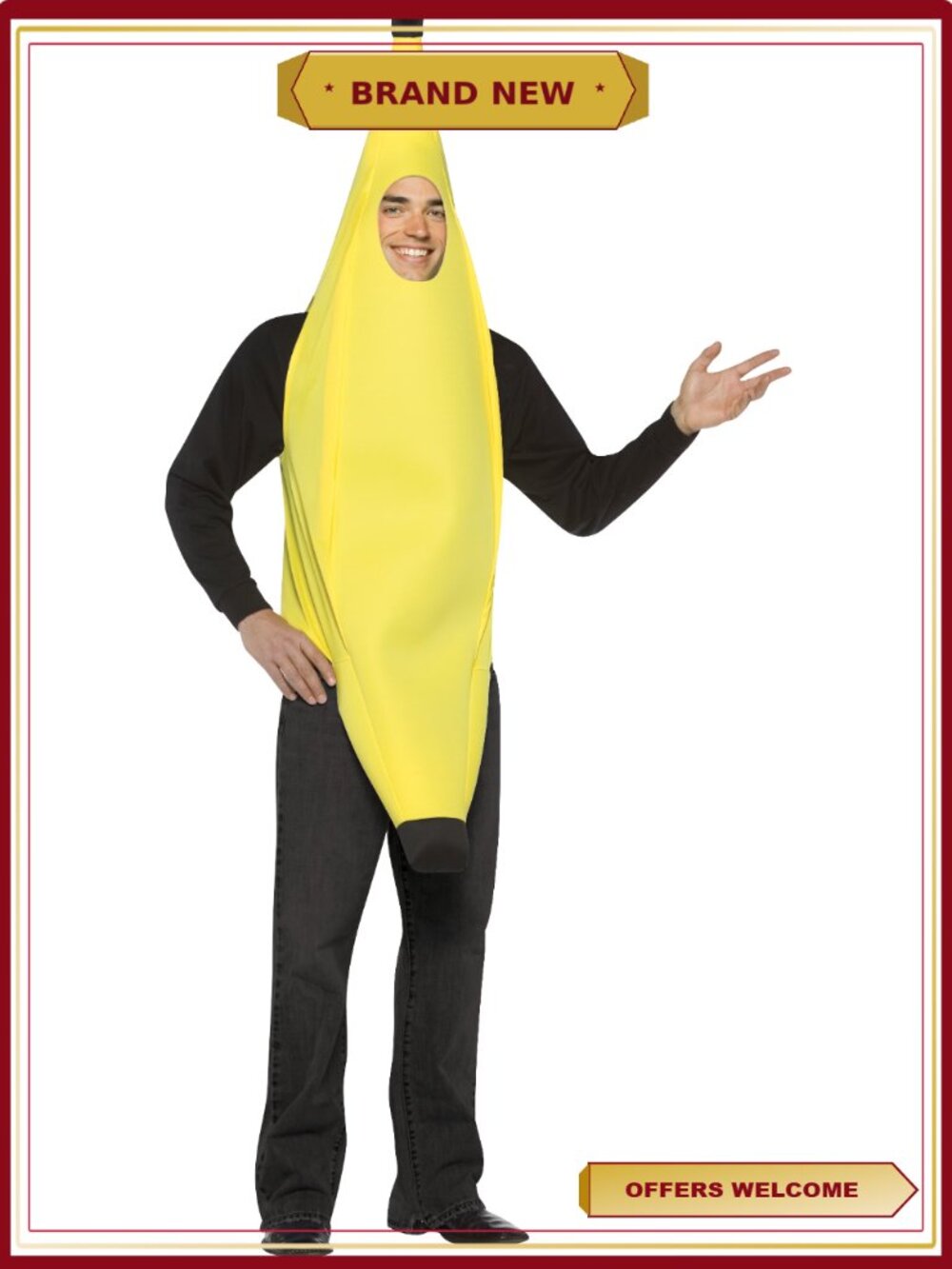 Adult Banana Costume Tunic Lightweight Stuffed Foam Halloween Dress Up